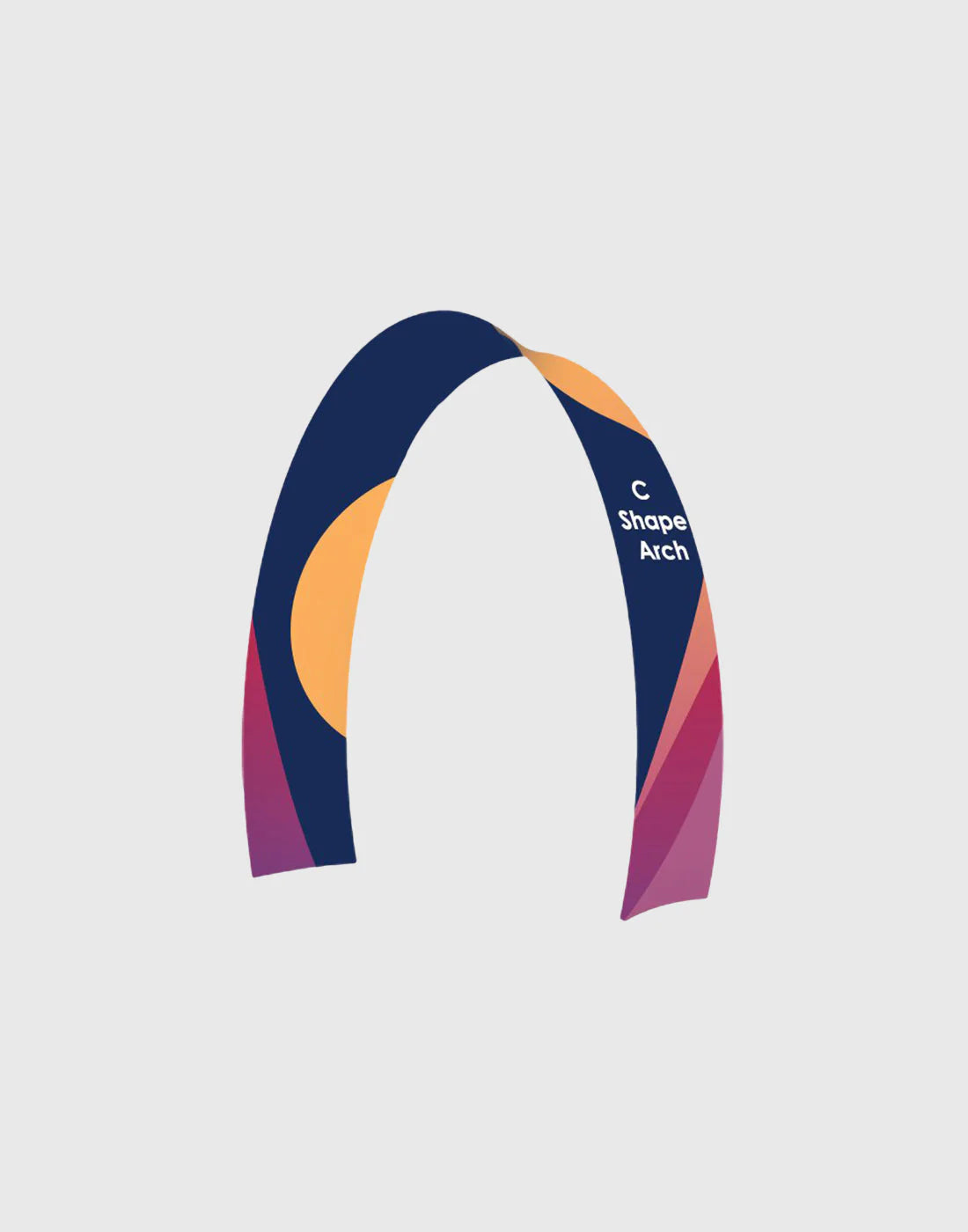 C-shaped stretch fabric arch