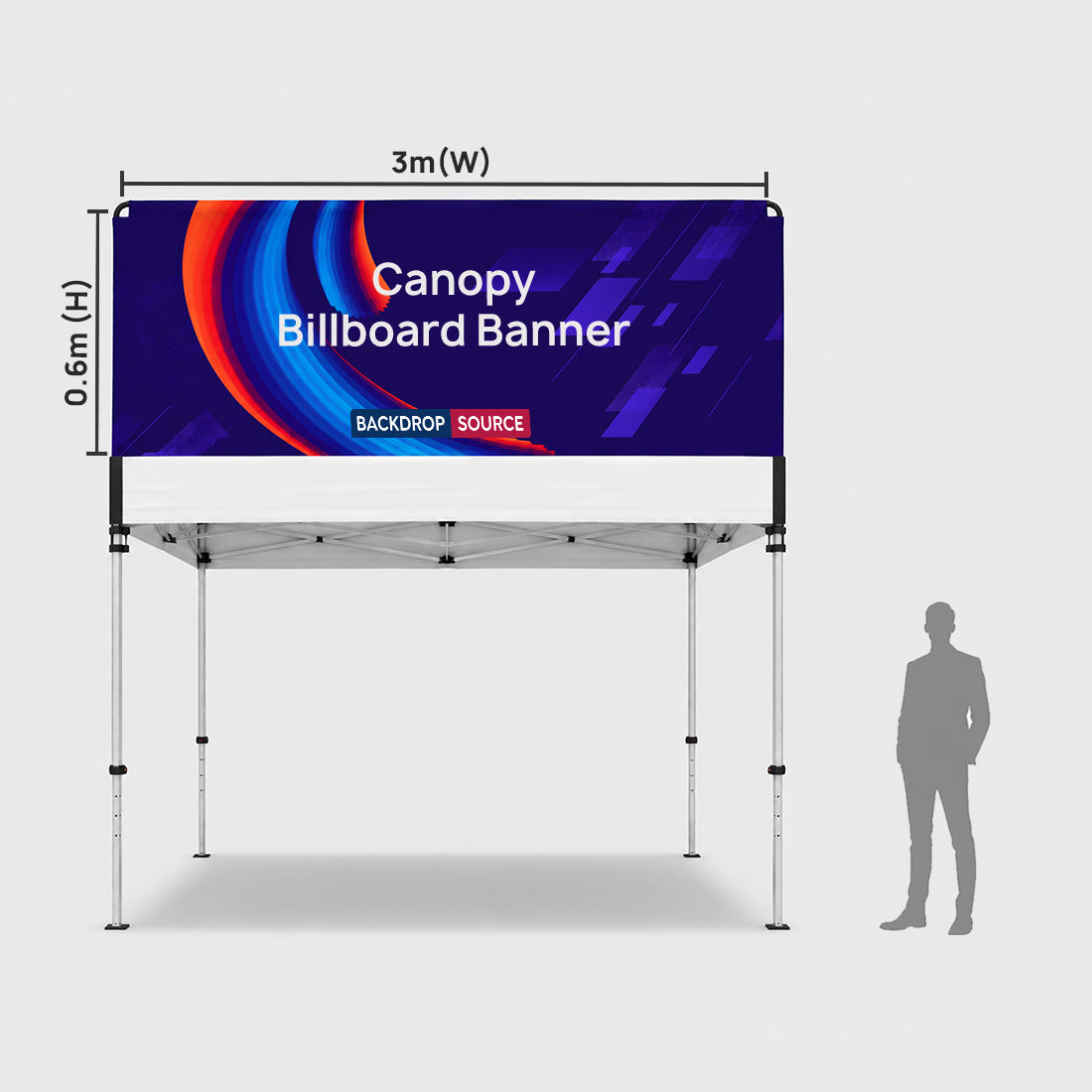 Banderole publicitaire pour auvent en tissu imprimé
