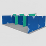 9x6m Tension Fabric Booth Kit with Banner Stands & LED Lights