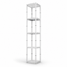 Présentoir tour en spirale en aluminium portable carré - 5 niveaux d'étagères