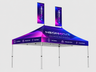 Tente pliante 4,5 m x 3 m avec kit de drapeau à voile