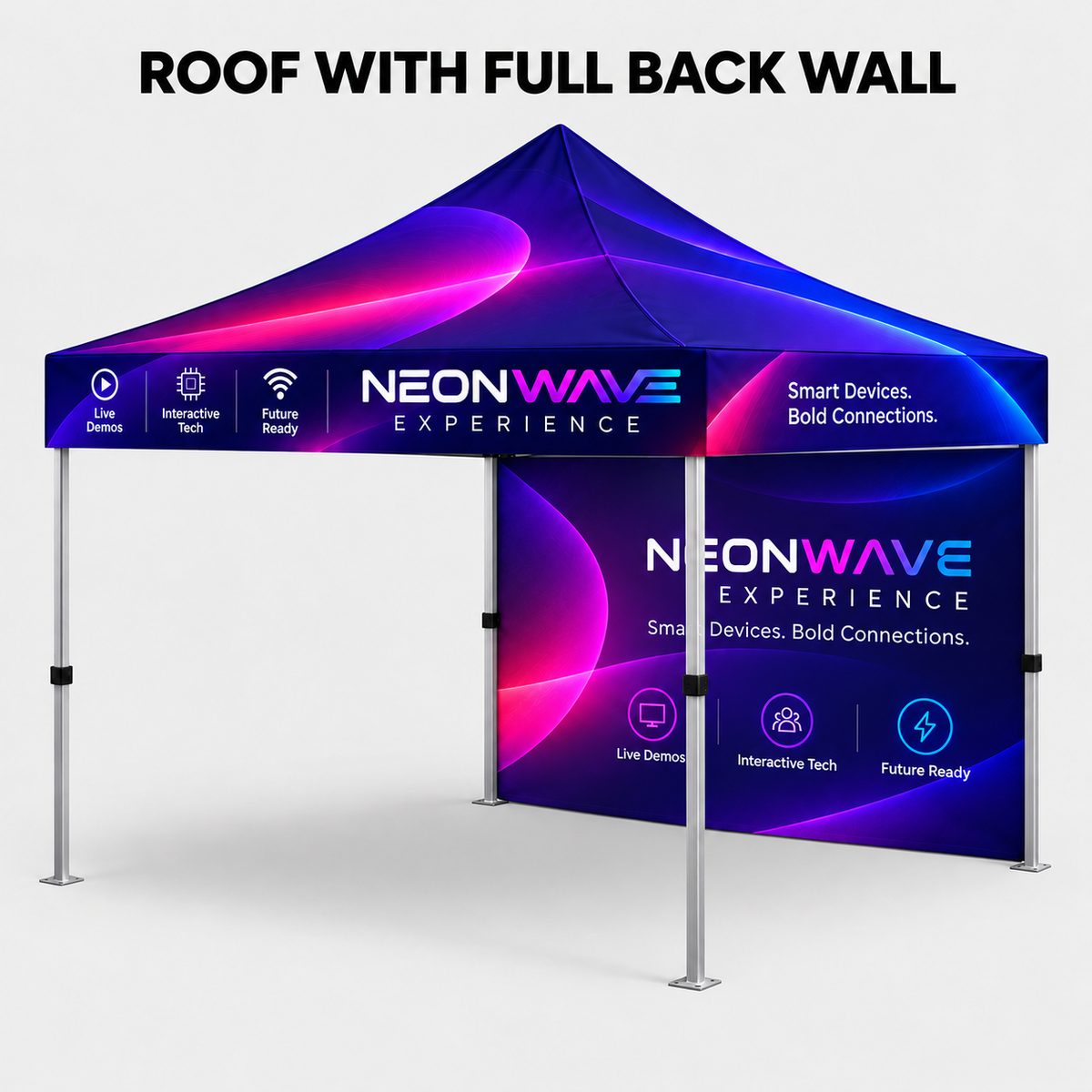 Tente pliante lumineuse – 3 m x 3 m (structure LED)