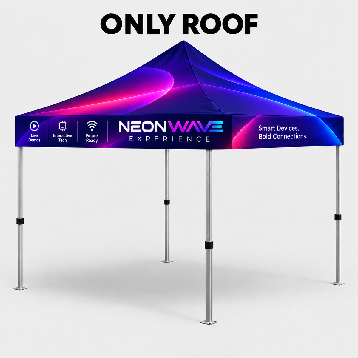Tente pliante lumineuse – 3 m x 3 m (structure LED)