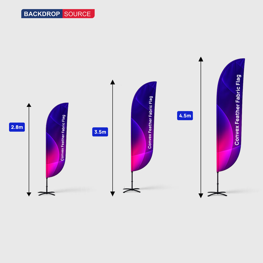 Drapeau en forme de plume concave