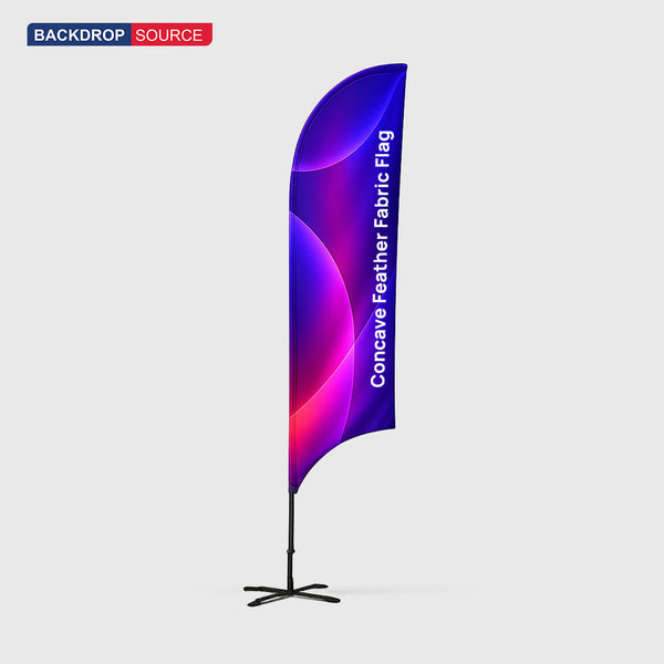 Drapeau en forme de plume concave
