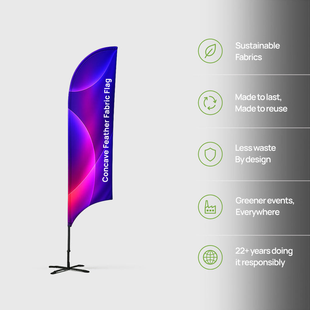 Drapeau en forme de plume concave