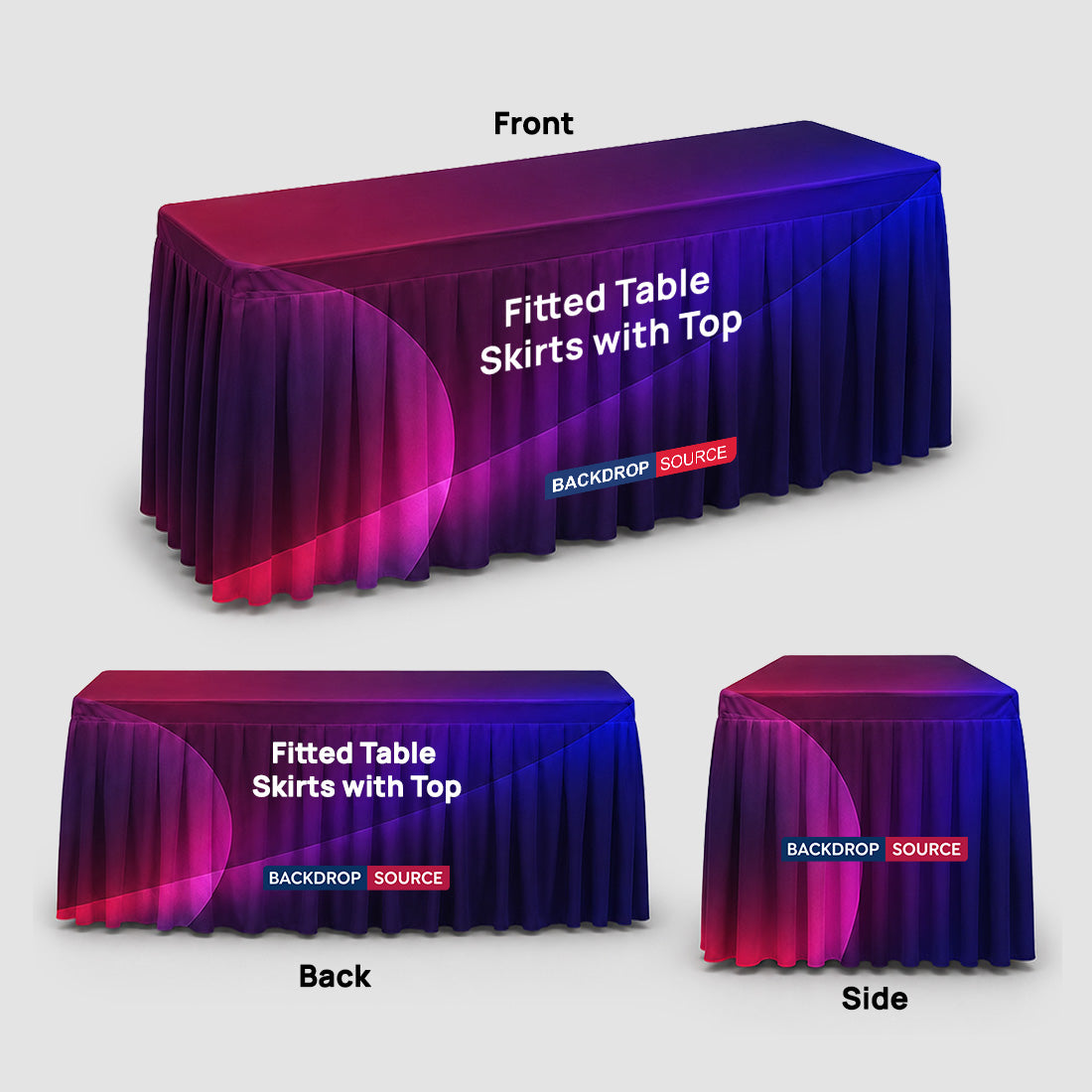 Custom Fitted Table Skirts with Top