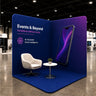 Stand de salon d'angle imprimé sur mesure (2 cloisons)
