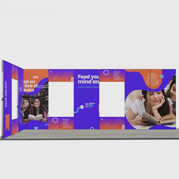 Kit de stand pliable SEG de 6 m avec 12 panneaux modulaires