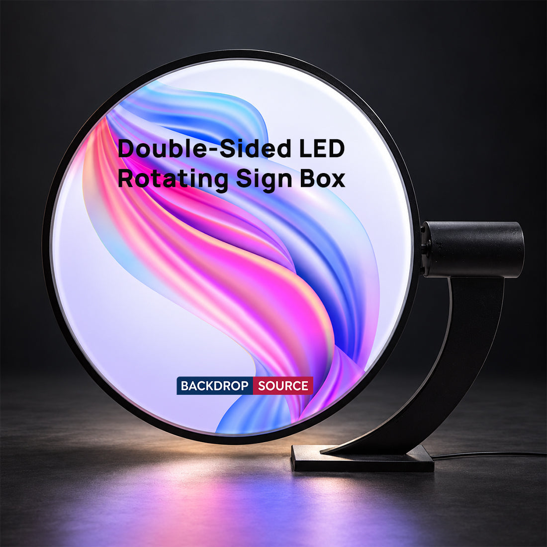 Caisson lumineux rotatif LED double face