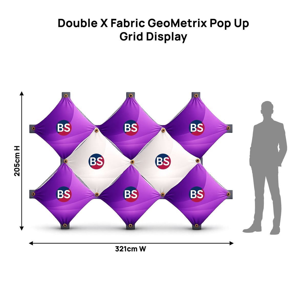 Présentoir pliable en tissu Double X GeoMetrix