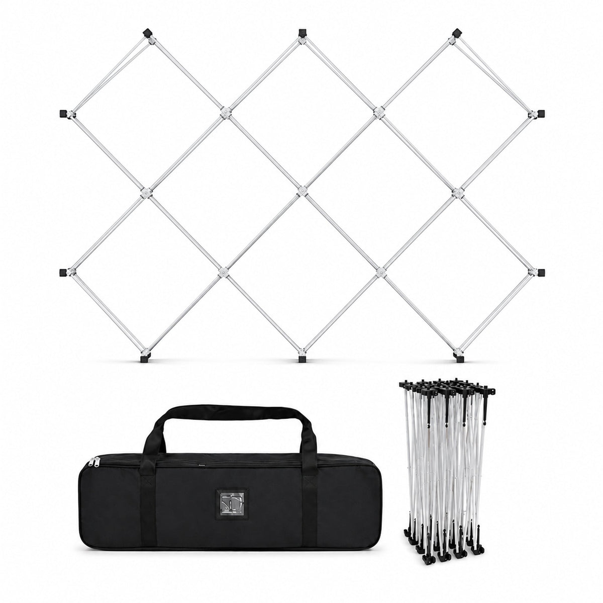 Présentoir pliable en tissu Double X GeoMetrix