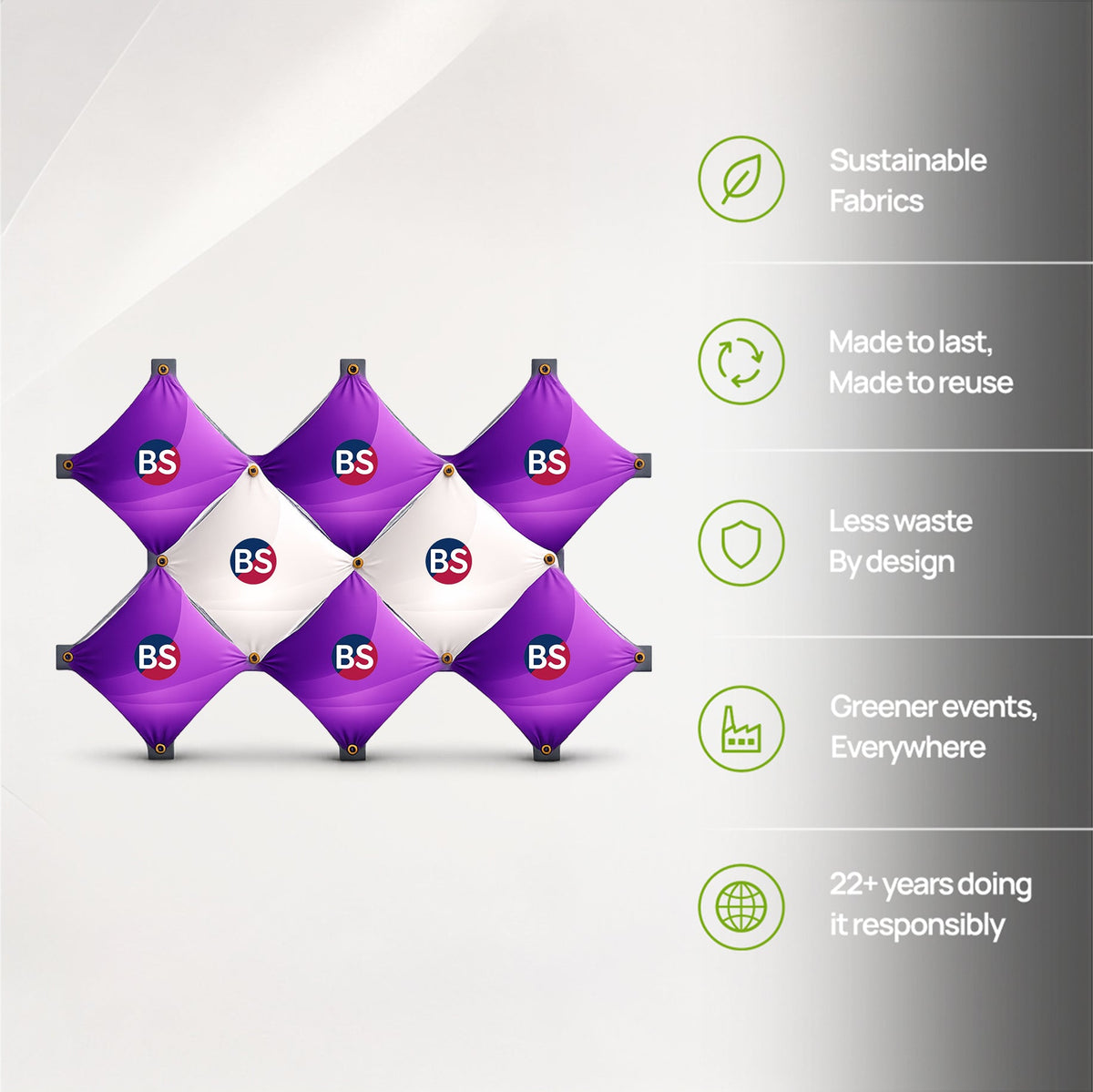 Présentoir pliable en tissu Double X GeoMetrix