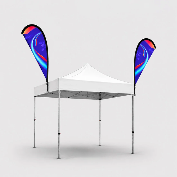 Drapeau plume en tissu pour tonnelle