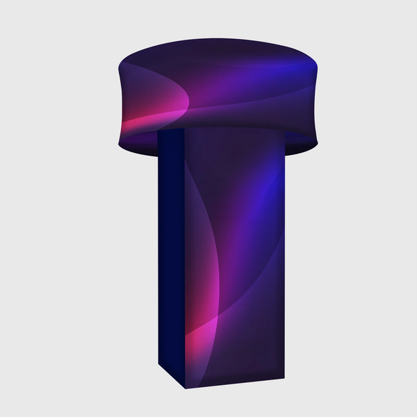 Totem publicitaire en tissu avec cercle