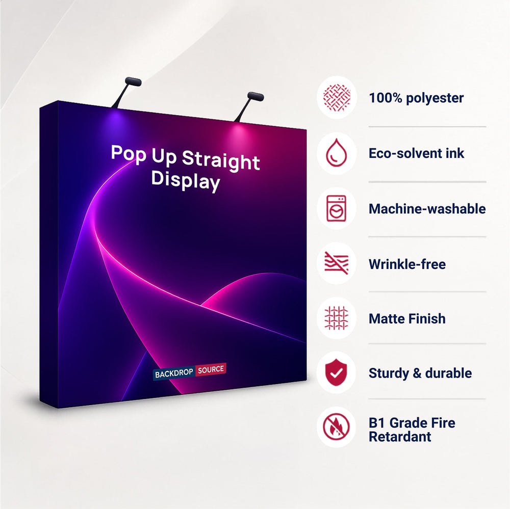 Kit de stand parapluie droit en tissu avec éclairage à pince