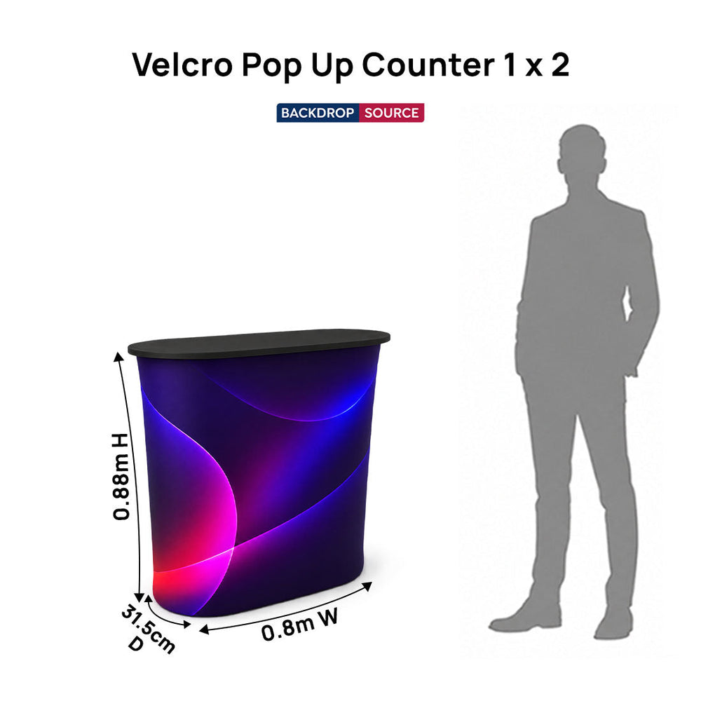 Comptoir pliable en tissu avec Velcro 1 x 2