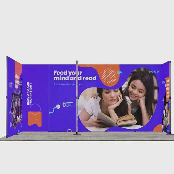 Kit de stand en U pliable SEG de 6 m avec séparateur central