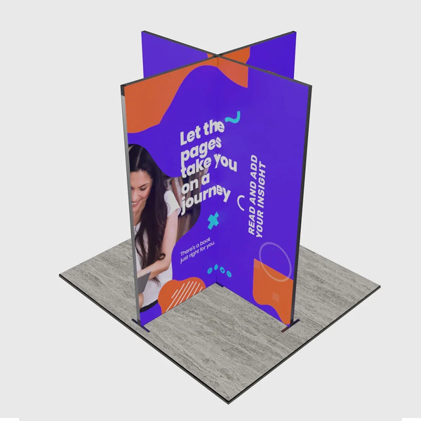 Tour d'affichage SEG pliable à 4 panneaux