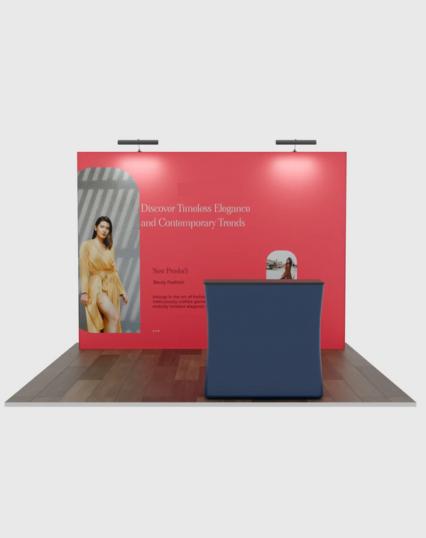 Kit d'exposition pliable droit 3 m x 3 m Pro 3-en-1 avec éclairage Illume
