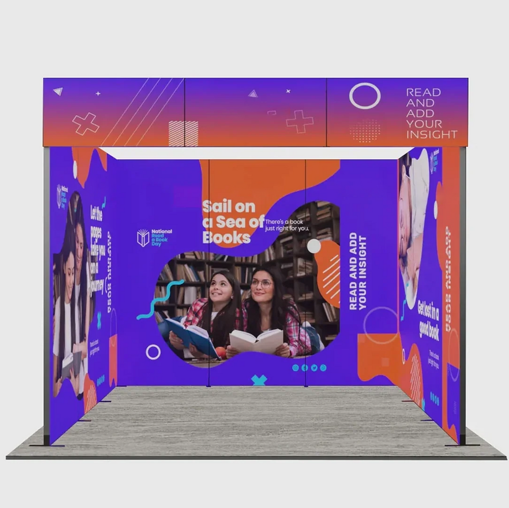 3m Folding SEG Booth Kit with Sidewalls & Header Band