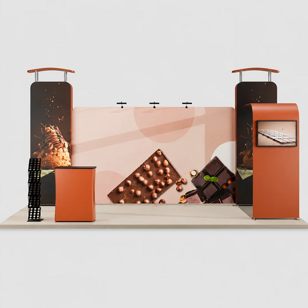 Kit d'exposition fond de scène droit 6x3m avec mur 3D et arche