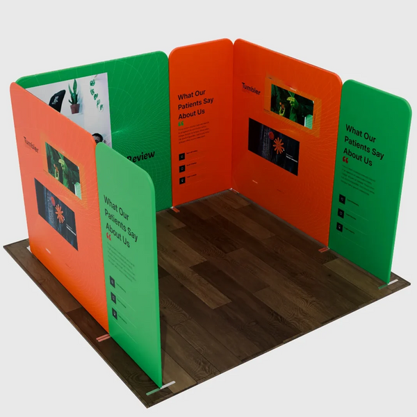 Mur de stand en tissu magnétique 3x3m avec 6 panneaux droits