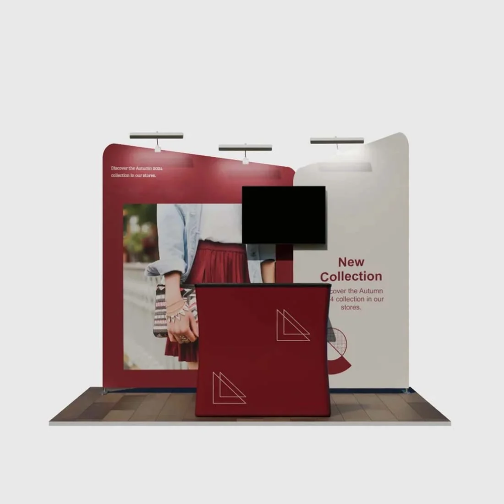 Kit d'exposition incliné pour stands de 3 m de large