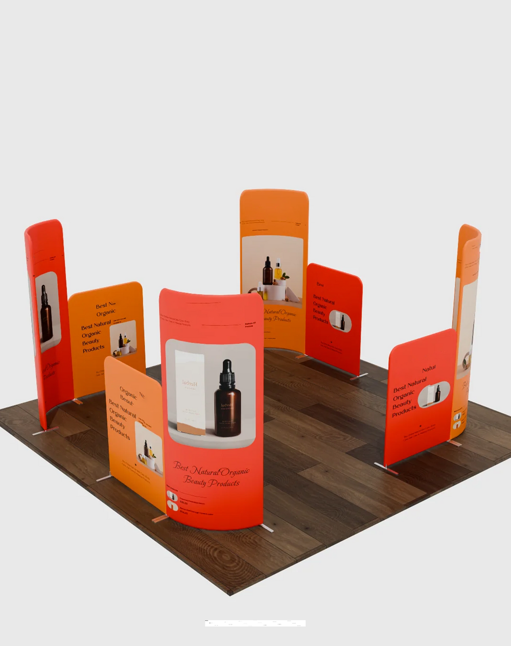 3x3m Magnetic Fabric Booth Wall with Curved & Straight Panels