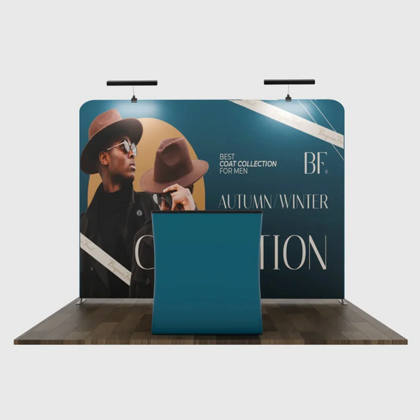 Kit d'exposition droit 3x3m Exhibit Pro 3-en-1 avec éclairage Illume