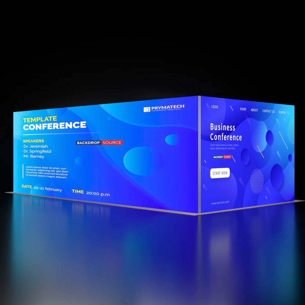 Kit de stand SEG rétroéclairé avec 2 cloisons et caissons lumineux latéraux