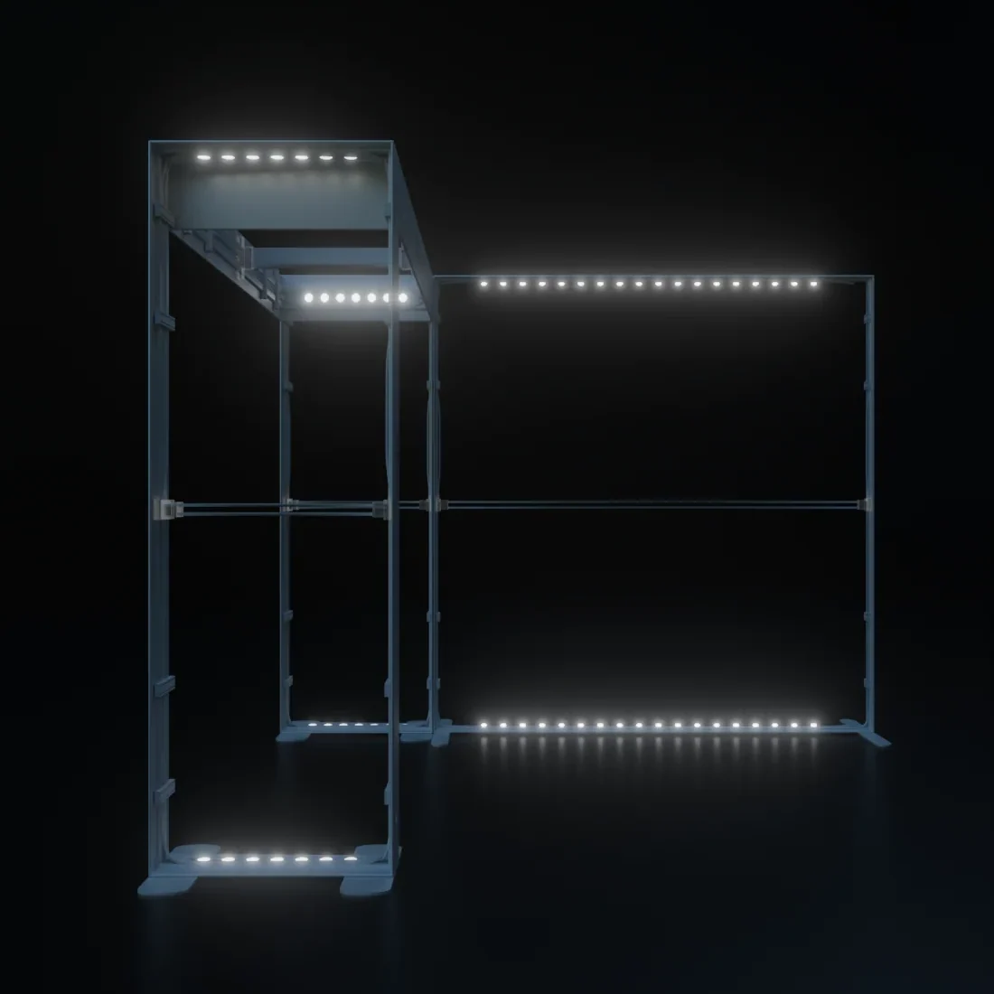 Kit de stand rétroéclairé SEGO 3x3m avec mur arrière en arche carrée