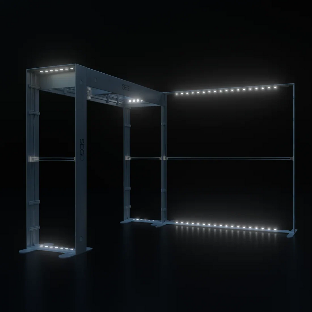 Kit de stand rétroéclairé SEGO 3x3m avec mur arrière en arche carrée