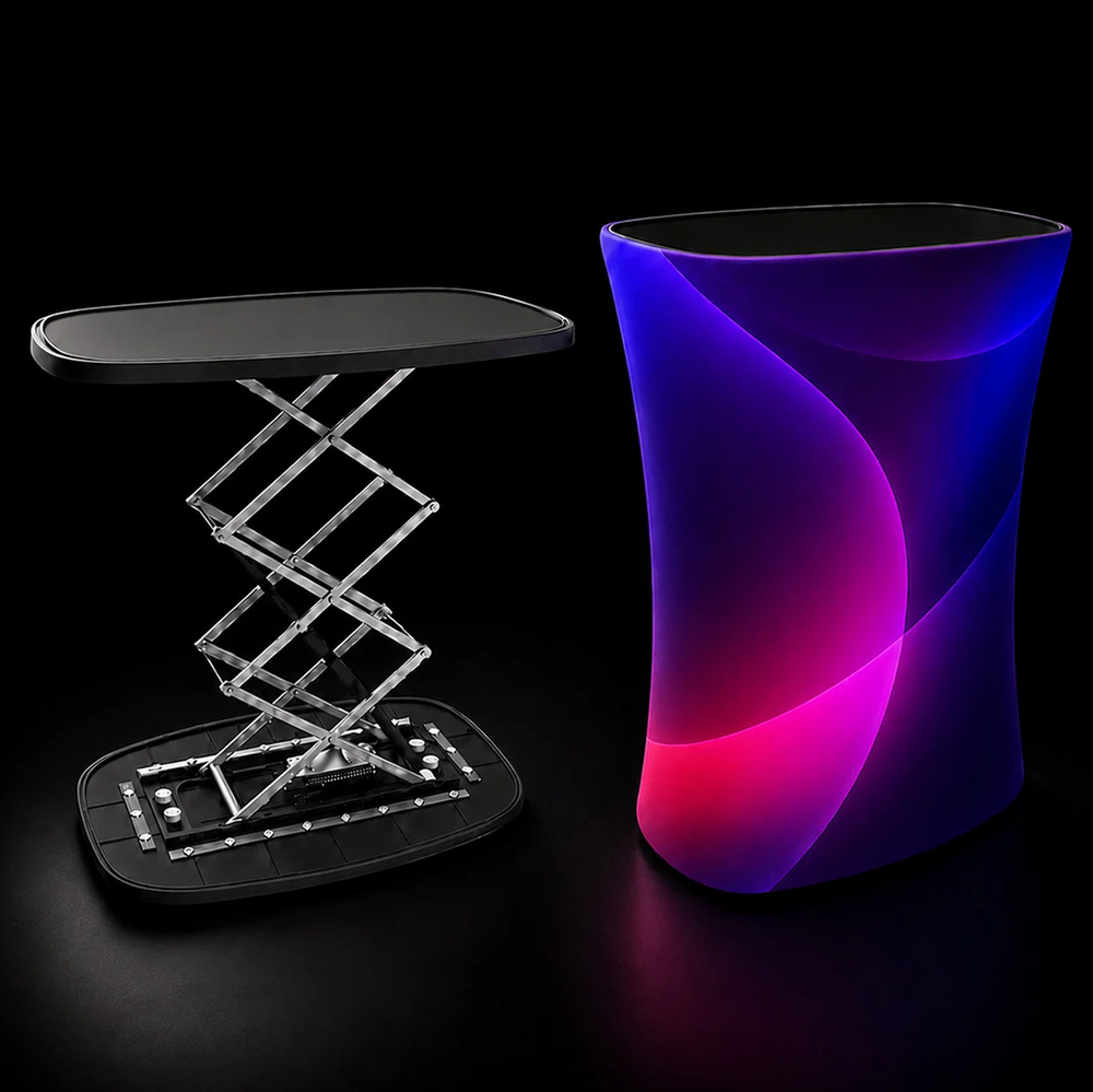 Backlit Fabric Square Pop Up Counter