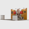6x3m Booth Kit with Curved Centre Wall & Inclined Side Walls