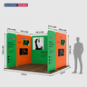 Mur de stand en tissu magnétique 3x3m avec 6 panneaux droits