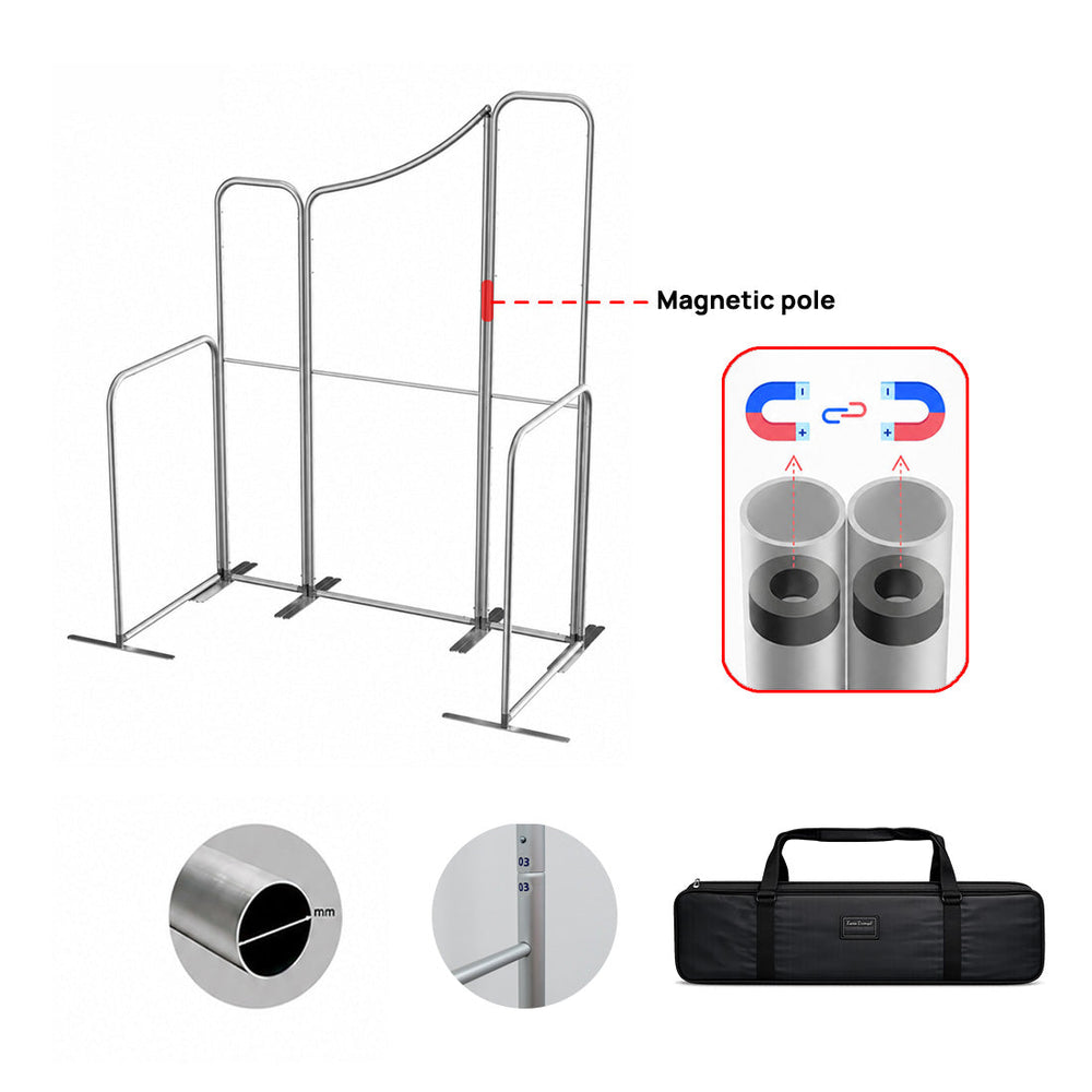 2x2m Magnetic Fabric Booth Wall with 5 Straight Panels