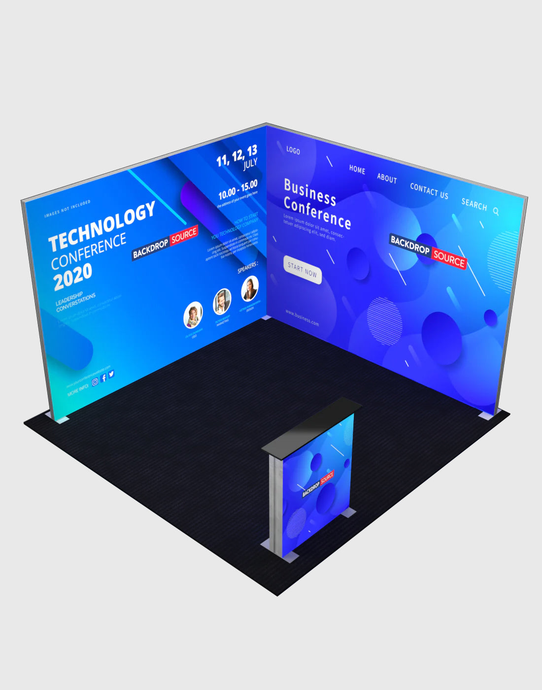 3m SEG Modular Lightbox Display for Tradeshows - Model 4