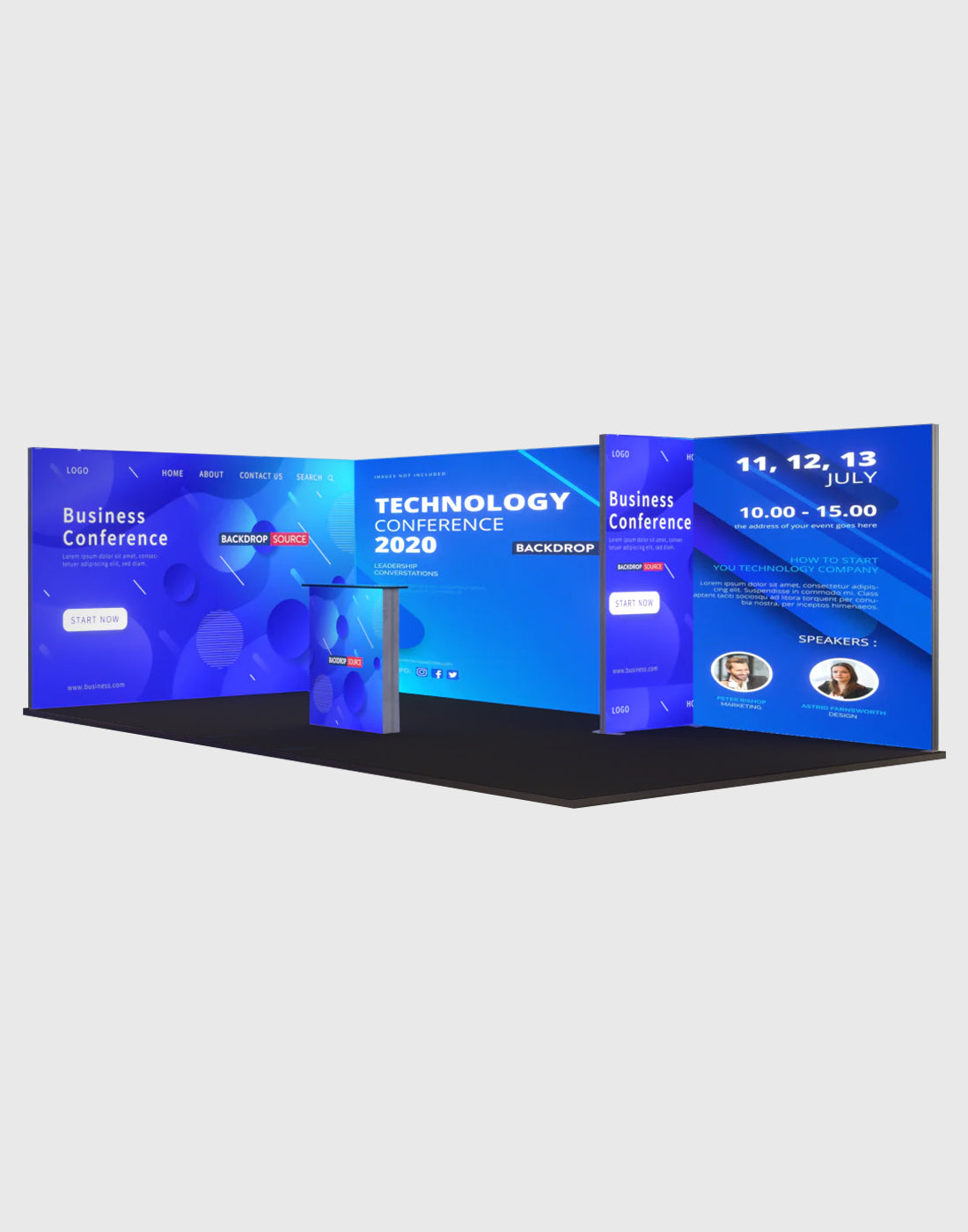 6m SEG Modular Lightbox Display for Tradeshows - Model 5