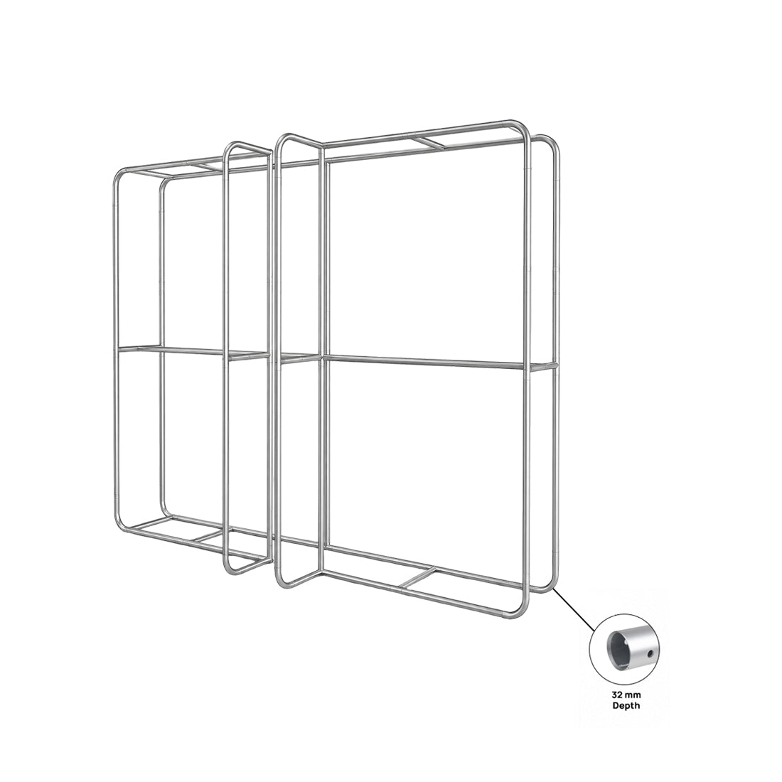 Mur d'exposition modulaire en tissu en forme de T 3D