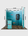 Kit d'exposition modulaire en U pour stands de 3 m de large