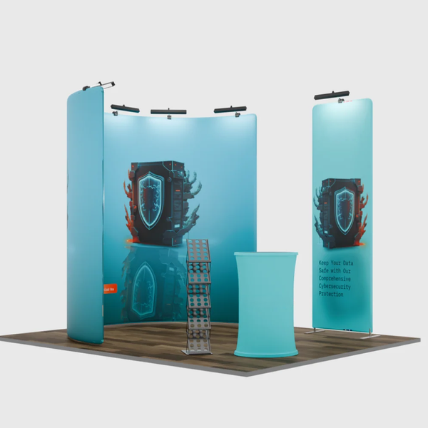 Kit d'exposition modulaire en U pour stands de 3 m de large