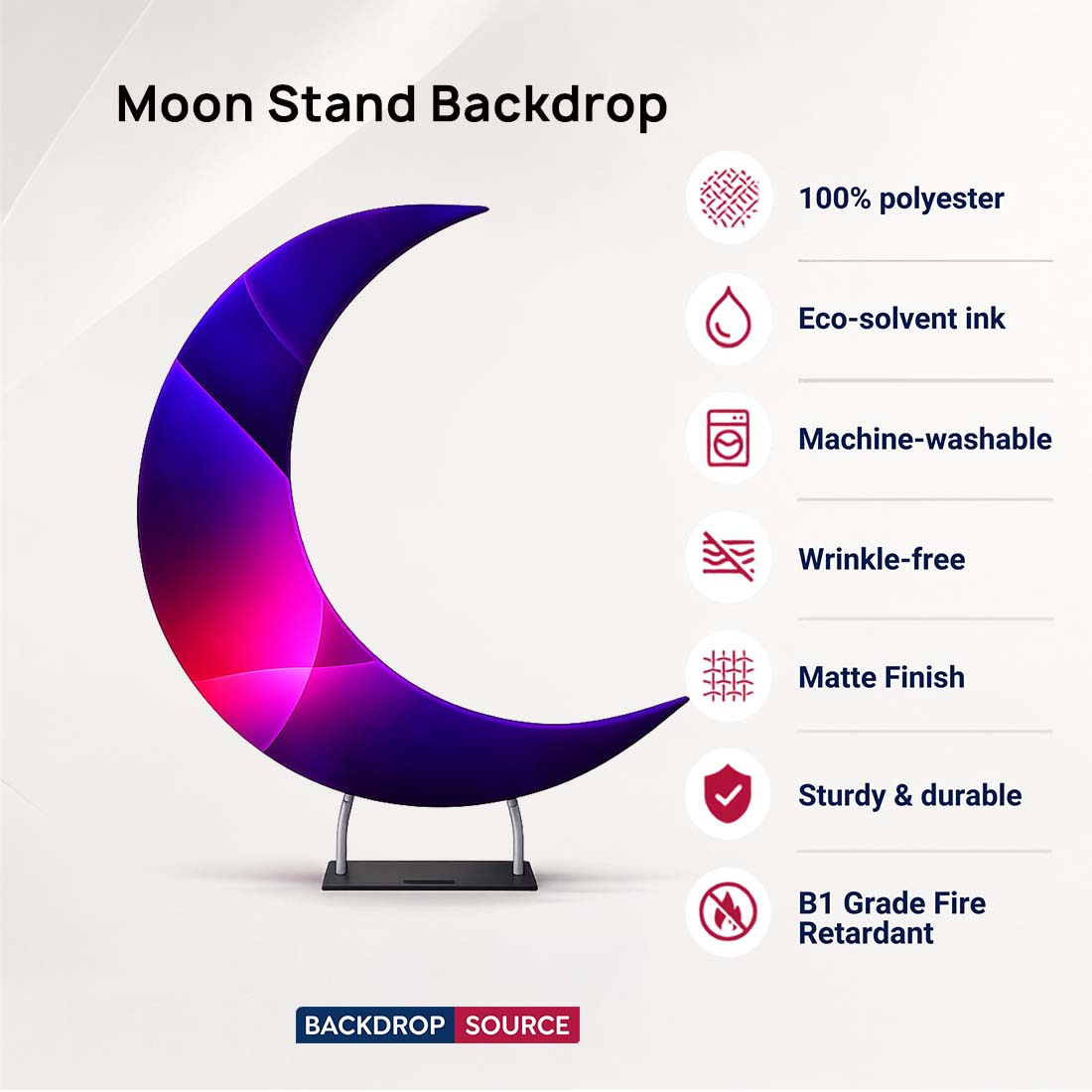 Toile de fond avec support lune