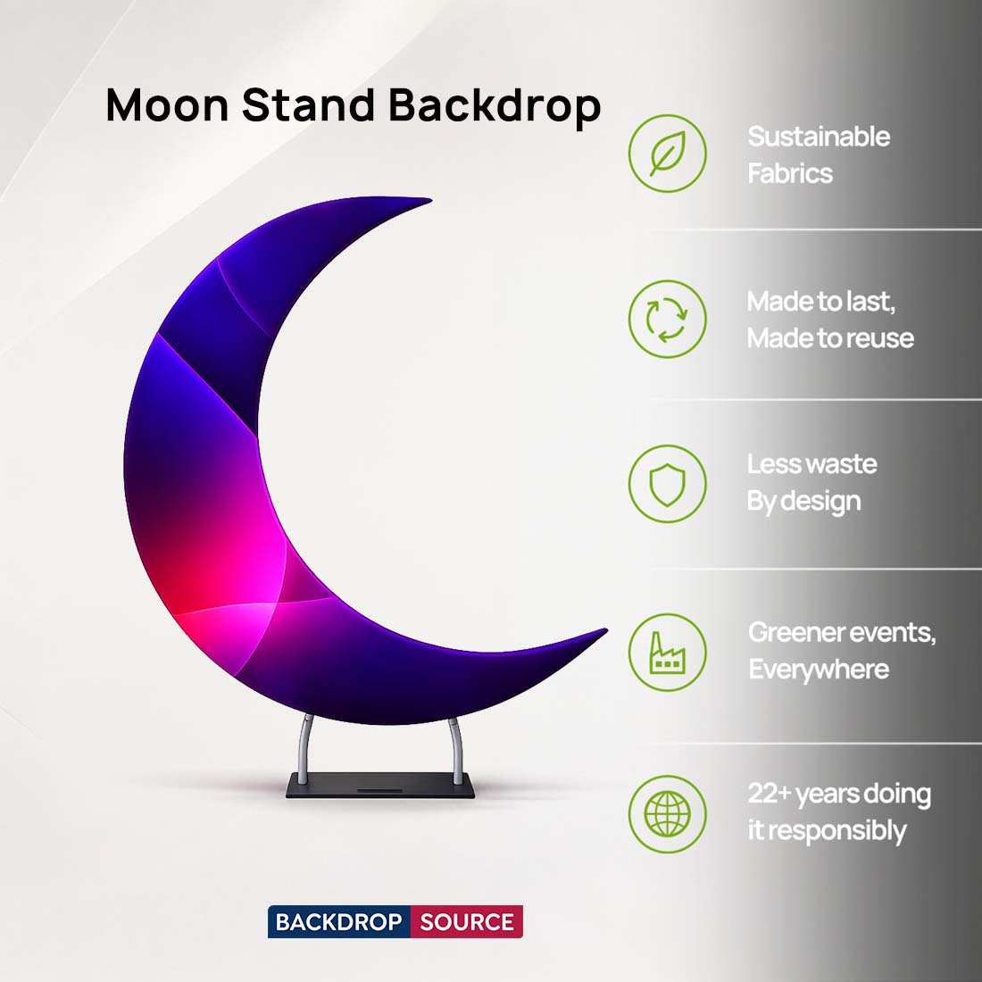 Toile de fond avec support lune