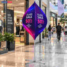 Drapeau publicitaire tournant en forme de goutte