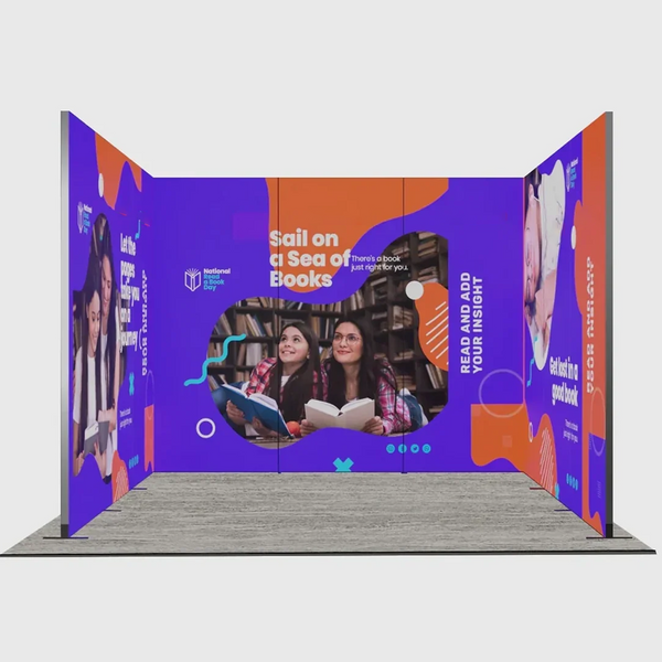 Kit de stand SEG pliable de 3 m avec parois latérales en aile