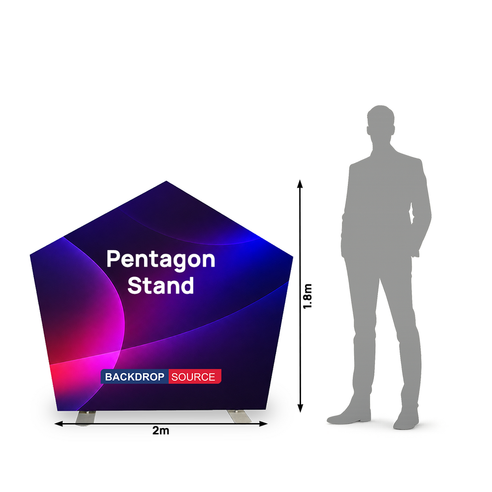 Toile de fond pour stand pentagonal