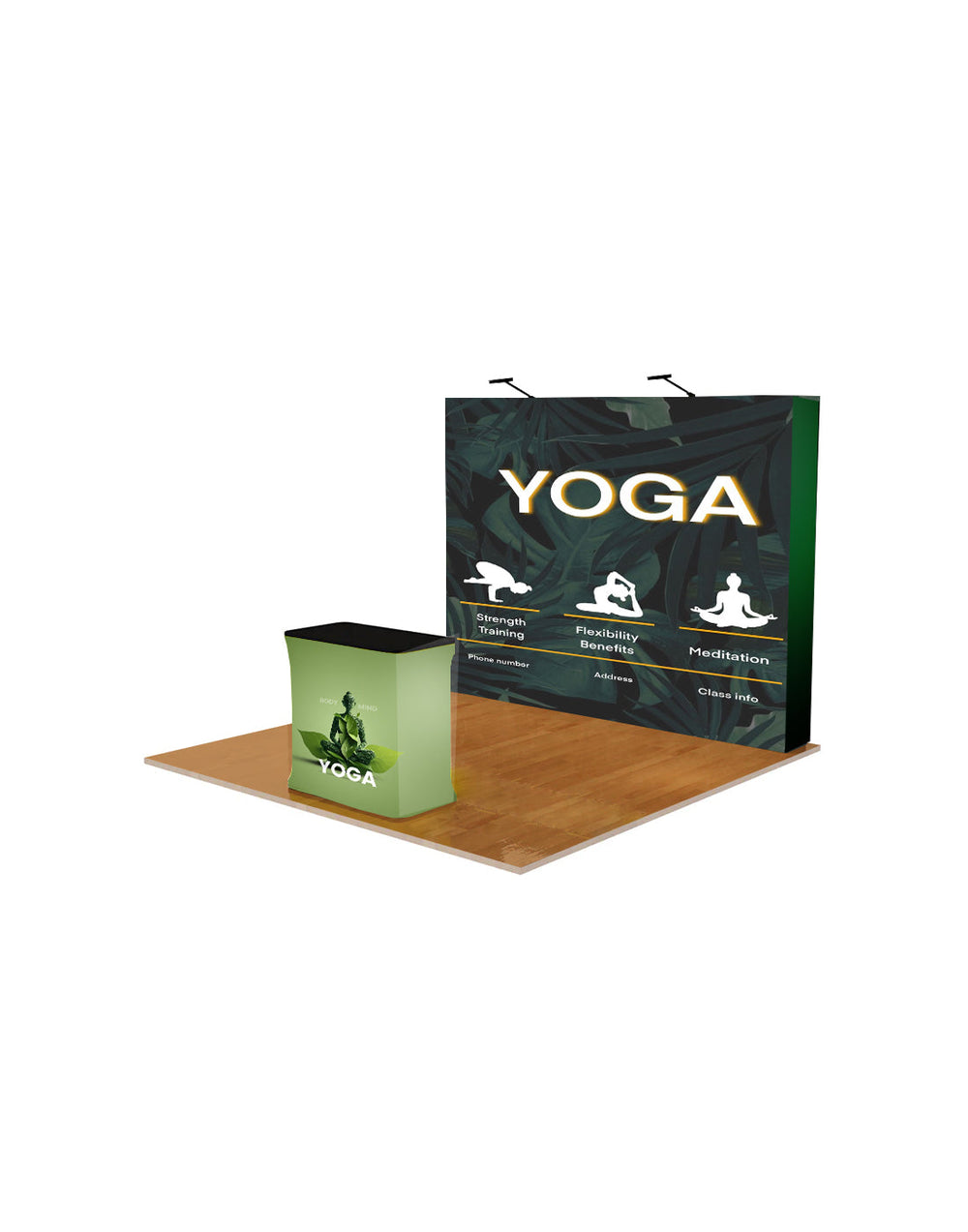 Kit d'exposition pliable droit 3 m x 3 m Pro 3-en-1 avec éclairage Illume