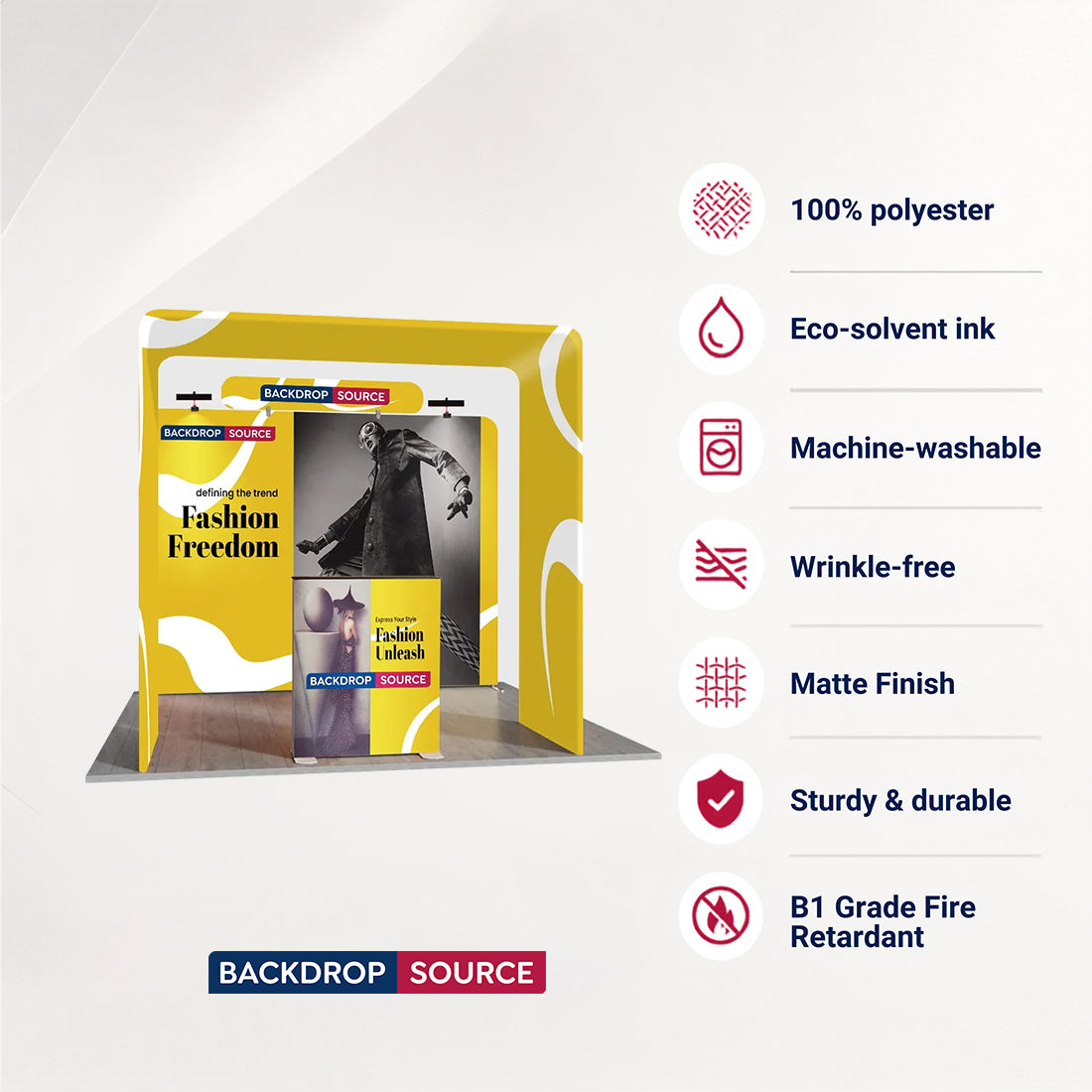 Kit de stand en arche carrée 3x3m avec comptoir rétroéclairé