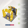 Kit de stand en arche carrée 3x3m avec comptoir rétroéclairé